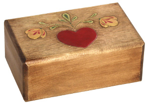 Woodcarved Heart Box