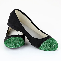 Glittery Green Flats