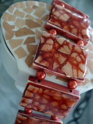 Vintage Inspired Eggshell Mosaic Bracelets